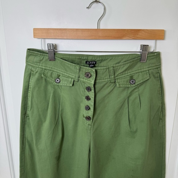 J. Crew Pleated Front-Button Pant Green - Picture 4 of 11